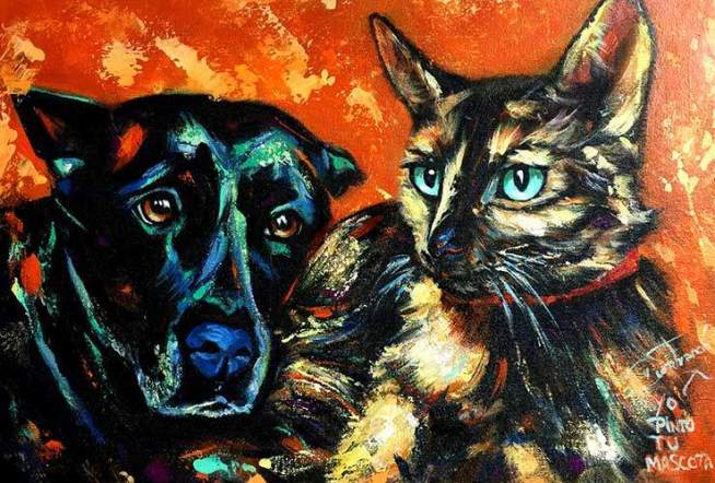 Retratos de perros y gatos por Diana Francia