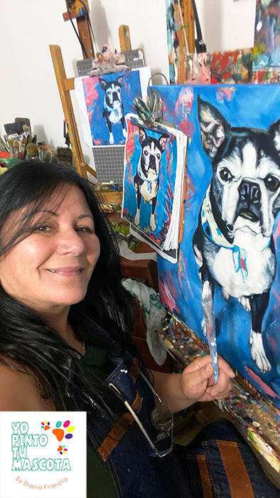 Diana Francia retratos de Mascotas yo pinto tu mascota