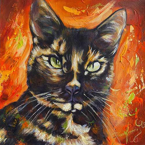 retratos de gatos de mascotas a mano por diana francia