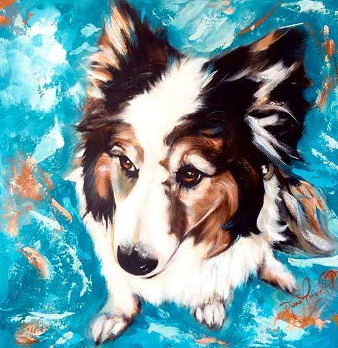 custom pet portraits By Diana Francia azul