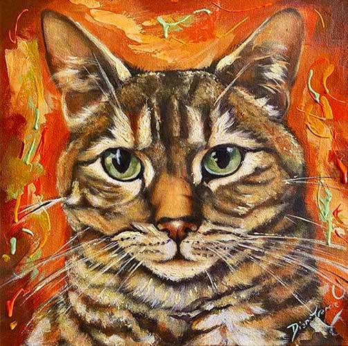 retratos de gatos de mascotas a mano por diana francia