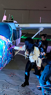 Arte Pintura en vivo Art Diana Francia arte en aviones Mexico  