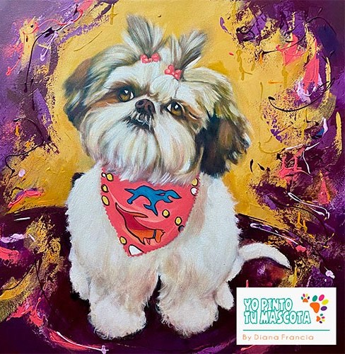 Retratos de mascotas yo pinto tu mascota por Diana Francia